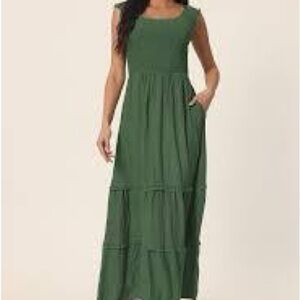 Studio 1886 sleeveless tiered smocked maxi dress S/M